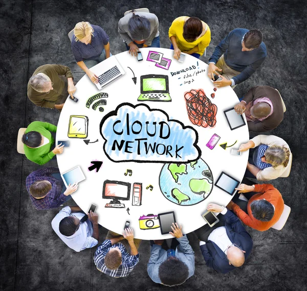 People with Cloud Network Concept — Stock Photo, Image