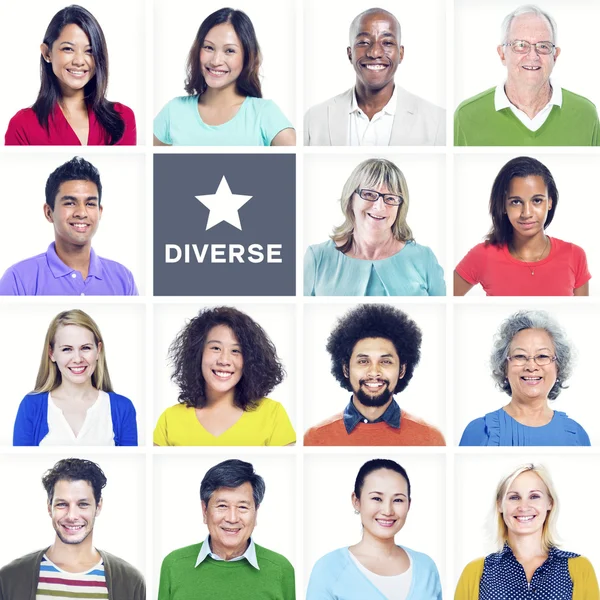 Ritratto di persone multietniche diverse — Foto Stock