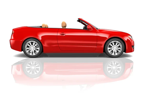 Sedan rosso convertibile — Foto Stock
