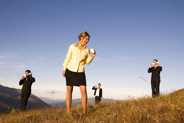 Stock image Business people communicating globally