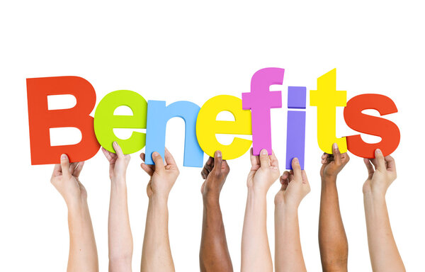 People Holding Word Benefits