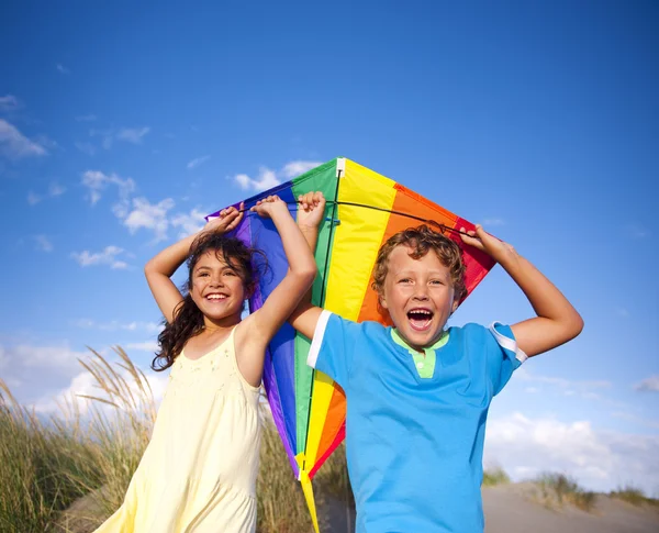 Children Playing Kite — Stock Photo, Image