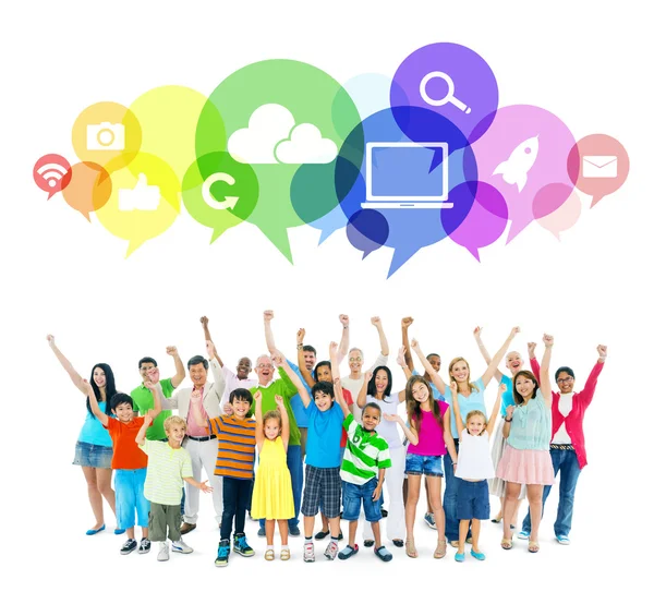 Mensen en Social Networking concept — Stockfoto