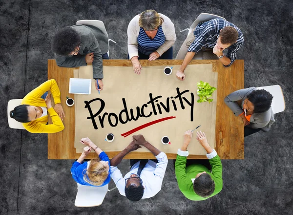 Lidé a jedno slovo produktivita — Stock fotografie