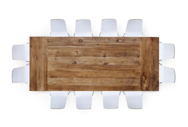 12 脚の椅子と会議テーブル — ストック写真