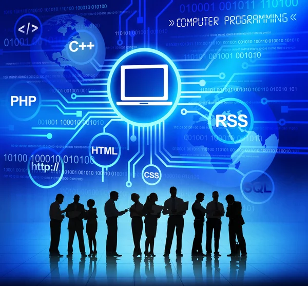 People and Computer Programming Concepts — Stock Photo, Image