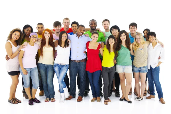 Grote groep mensen die Hand — Stockfoto