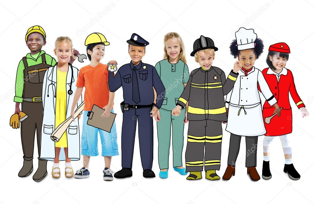 Children Wearing Future Job Uniforms — Stock Photo © Rawpixel 52450917