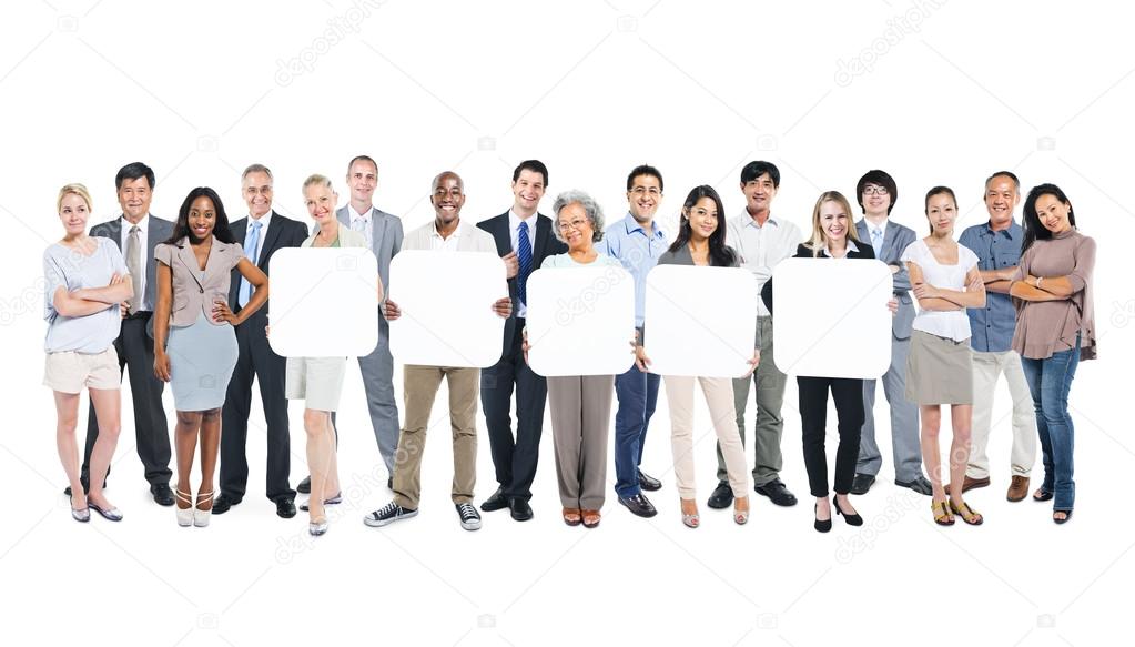 People Holding Empty Cardboards