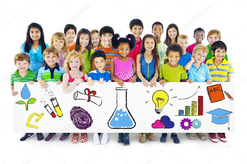 Group of Children Holding Education Concept Billboard