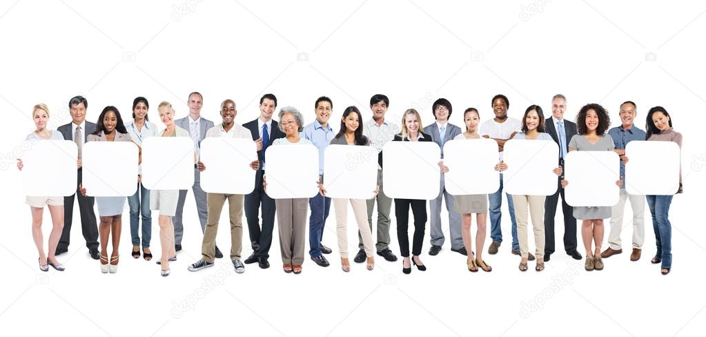 People Holding Empty Cardboards