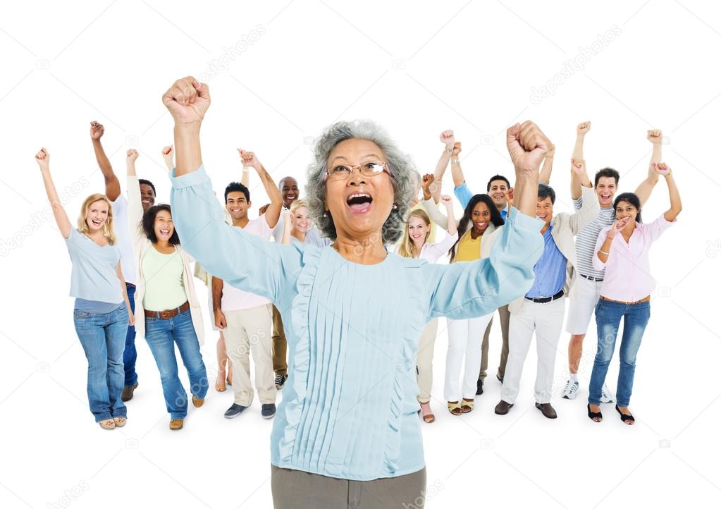 People with their Arms Raised
