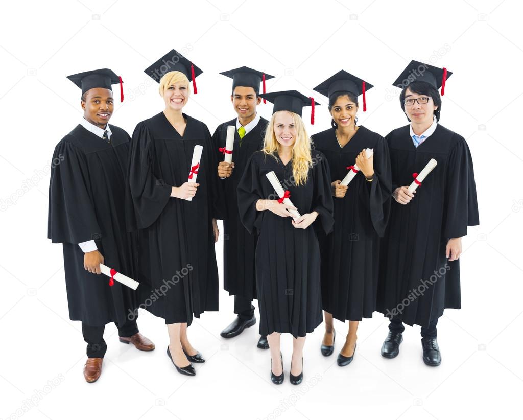 Groip of Cheerful and Succesful Graduating Students