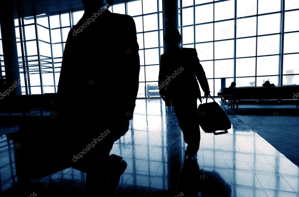 Business travelers at airport