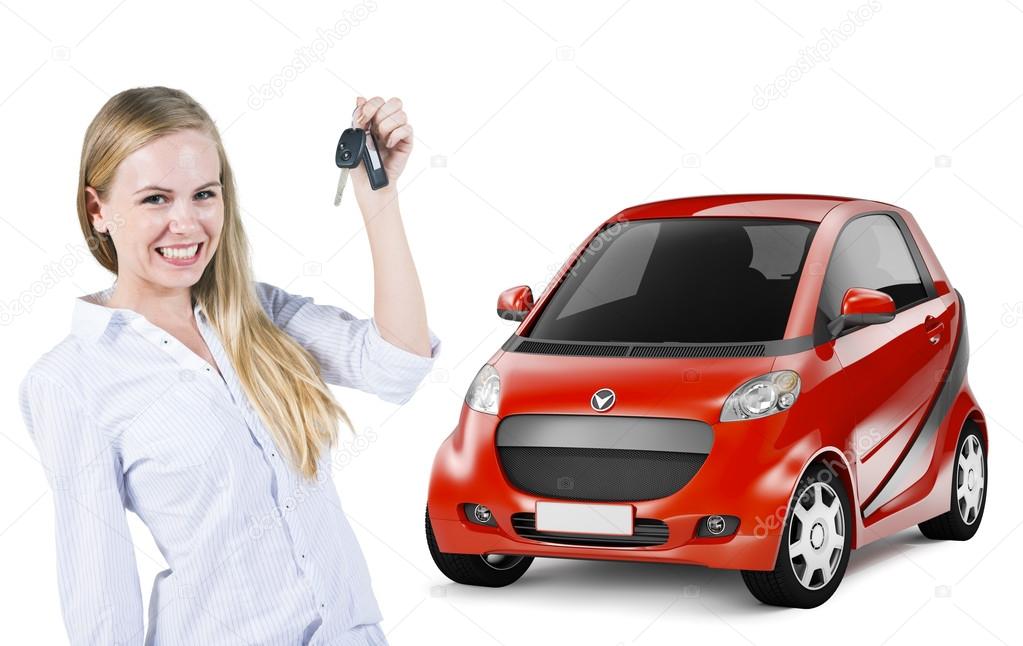 Woman Holding Car Key