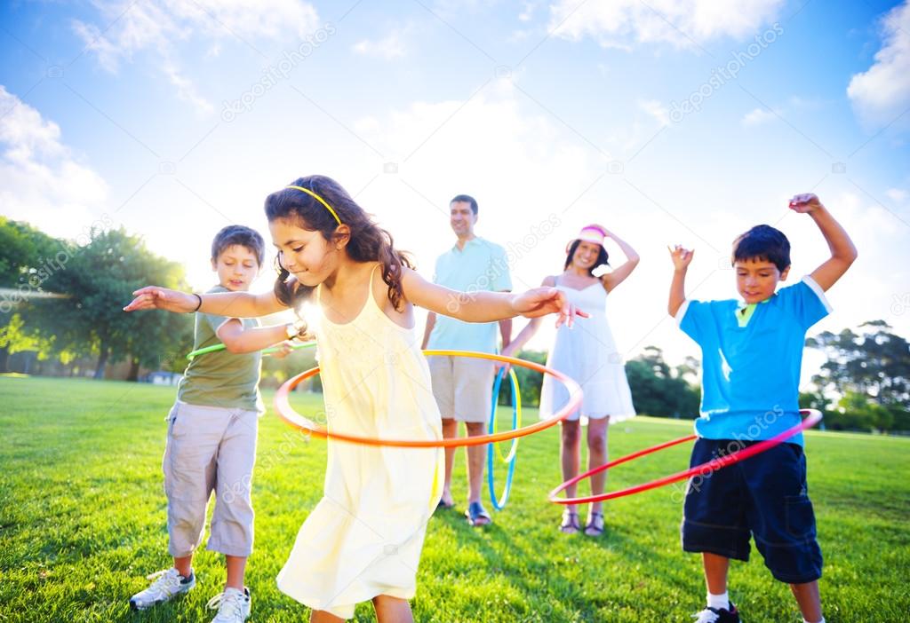 Family spending quality time in park