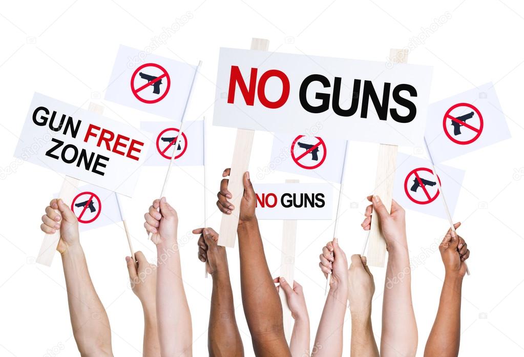 People campaigning for gun free zone