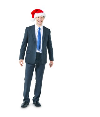 işadamı Noel Baba şapkası