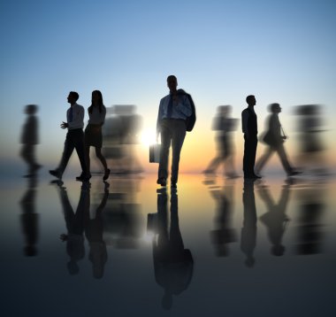 Grup şehirde iş adamları