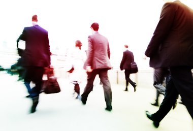 Commuters on way to work clipart