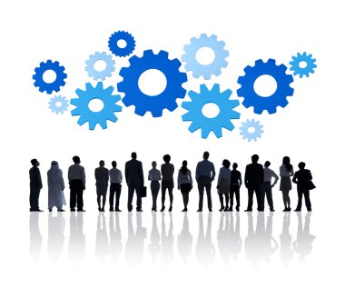 İş adamları çarkları ile