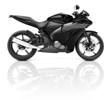 siyah spor motosiklet