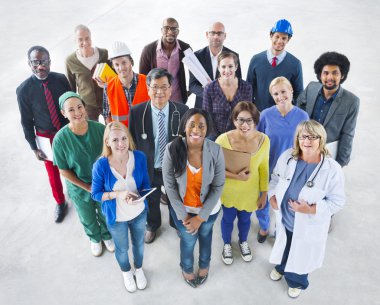 Group of Diverse People with Various Jobs clipart