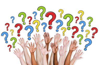 Group of People Asking Questions clipart