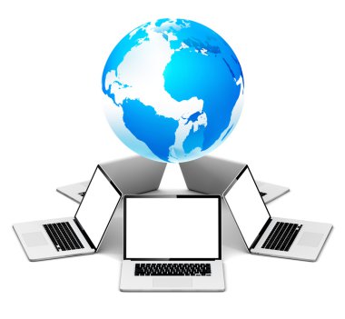 laptop ile küresel ağ