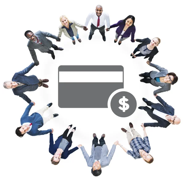 Business People and Credit Card Symbol — Stock Photo, Image