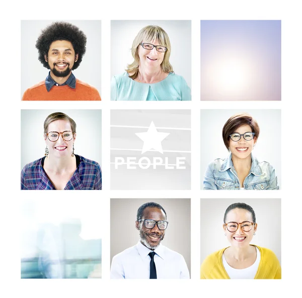 Porträtt av multietniskt olika människor — Stockfoto