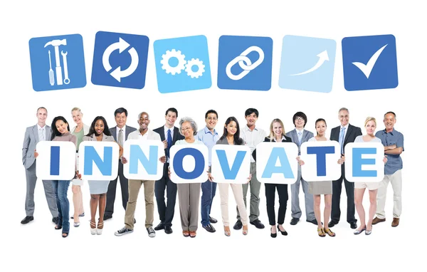 Menschen mit Wort innovativ — Stockfoto