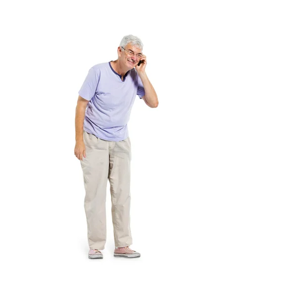 Old Man talking on Phone — Stock Photo, Image