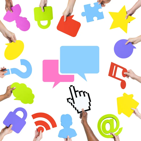 Hands Holding Concetto di social networking — Foto Stock