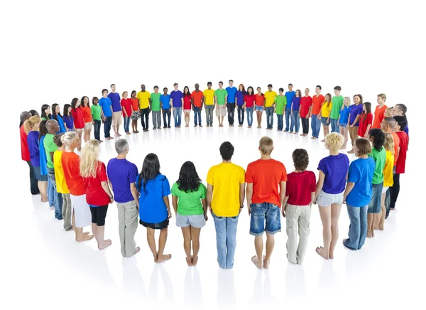 Colourful people in a circle — Stock Photo, Image