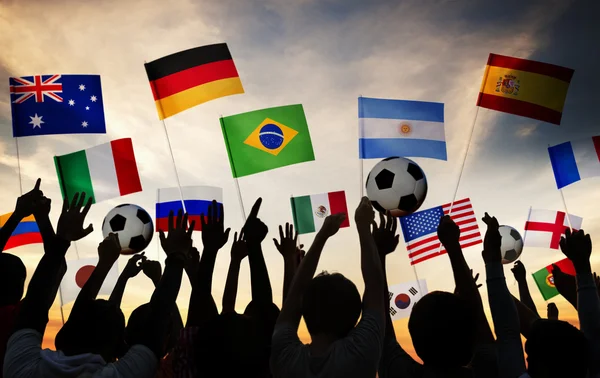 Gente reunida para la Copa Mundial de la FIFA 2014 — Foto de Stock