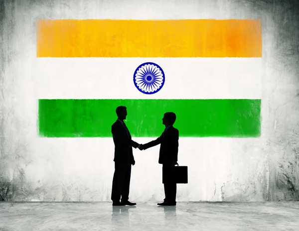 Indie vlajky a podnikání lidí — Stock fotografie