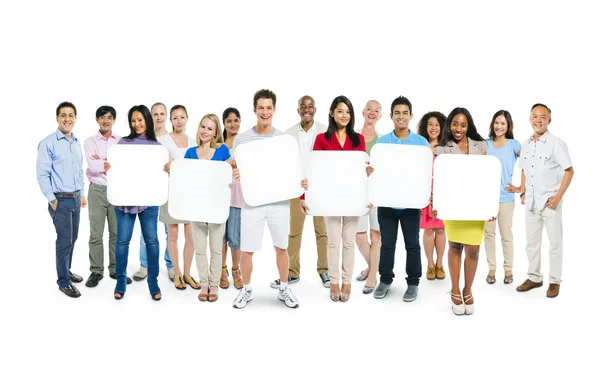 People Holding Blank Boards — Stock Photo, Image