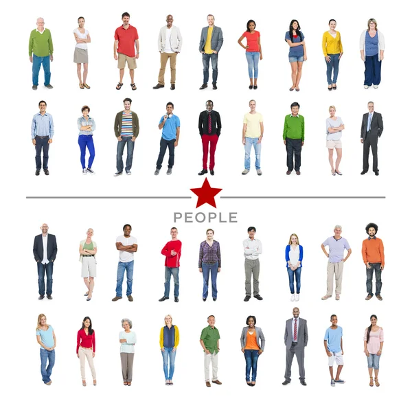 Multietniskt olika färgstarka personer — Stockfoto