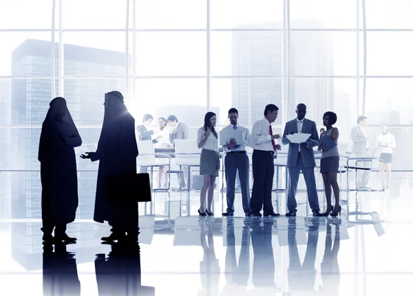 Silhouette Business People in Meeting — Stock Photo, Image