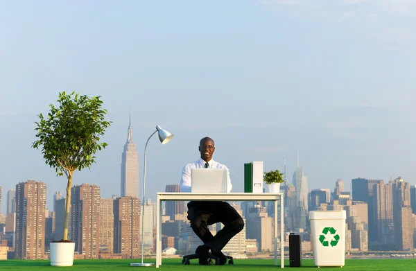 Green businessman — Stock Photo, Image