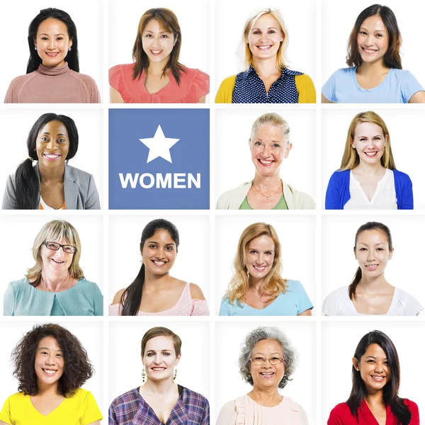 Retrato de mujeres alegres multiétnicas diversas — Foto de Stock