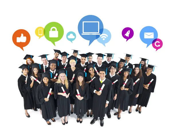 Il social networking degli studenti laureati — Foto Stock