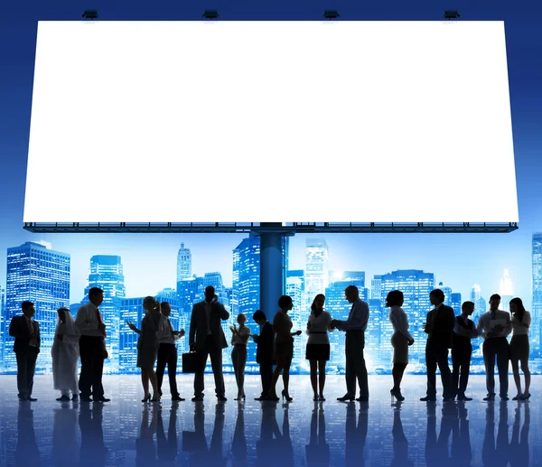 Group of Business People with Placard — Stock Photo, Image