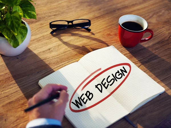 Uomo d'affari Brainstorming sul Web Design — Foto Stock