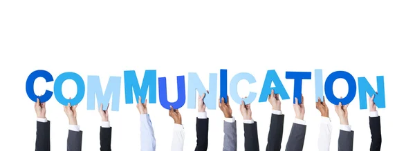 Arms Holding Word Communication — Stock Photo, Image
