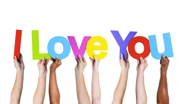 People Holding Message I Love You — Stock Photo, Image