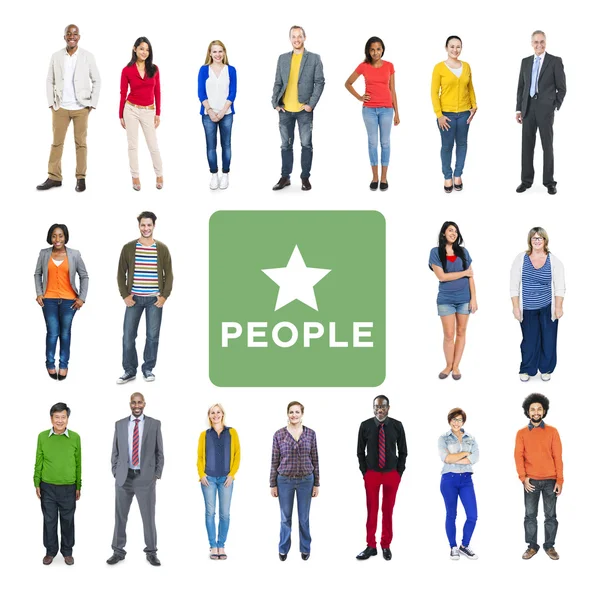 Többnemzetiségű különböző színes emberek — Stock Fotó
