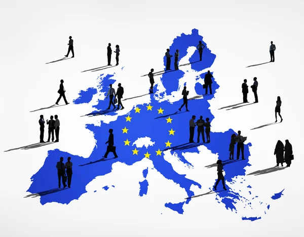 Cartografía de la UE y los empresarios — Foto de Stock