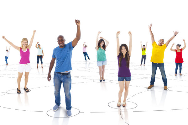 Группа успешной и успешной молодежи
